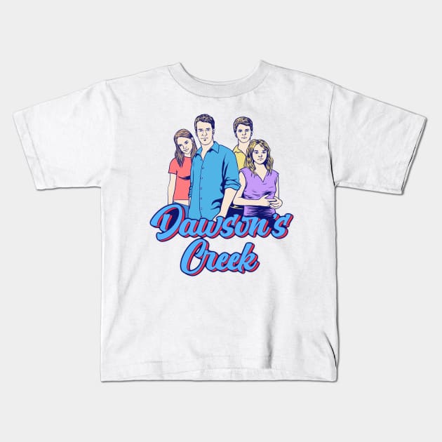 Retro Dawsons Creek Cast Kids T-Shirt by notajellyfan